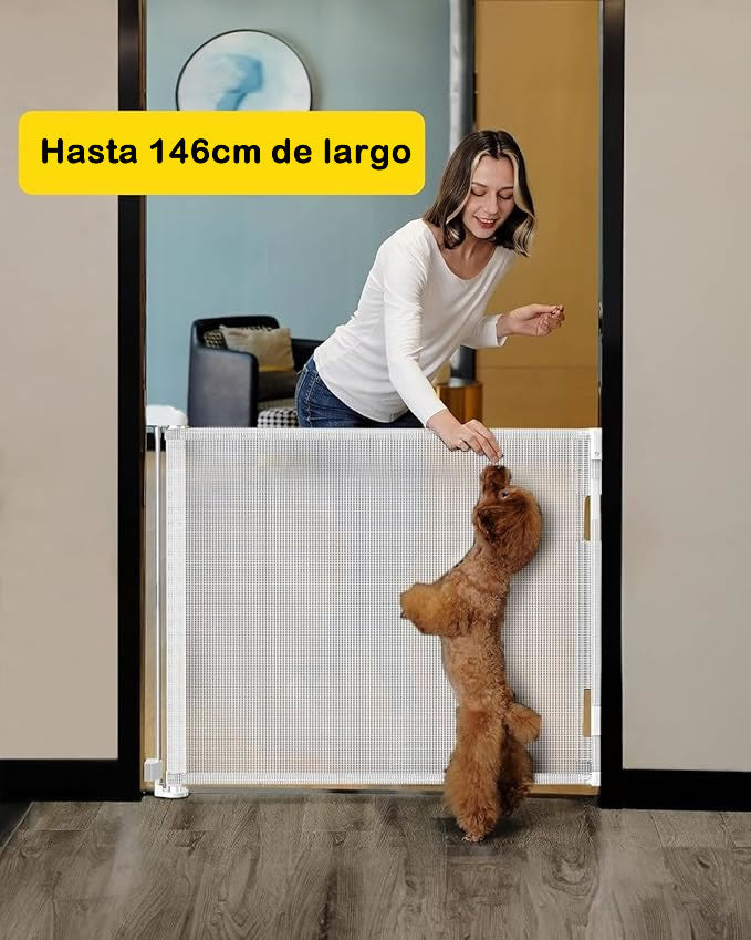 Puerta retráctil de seguridad para bebés o mascotas