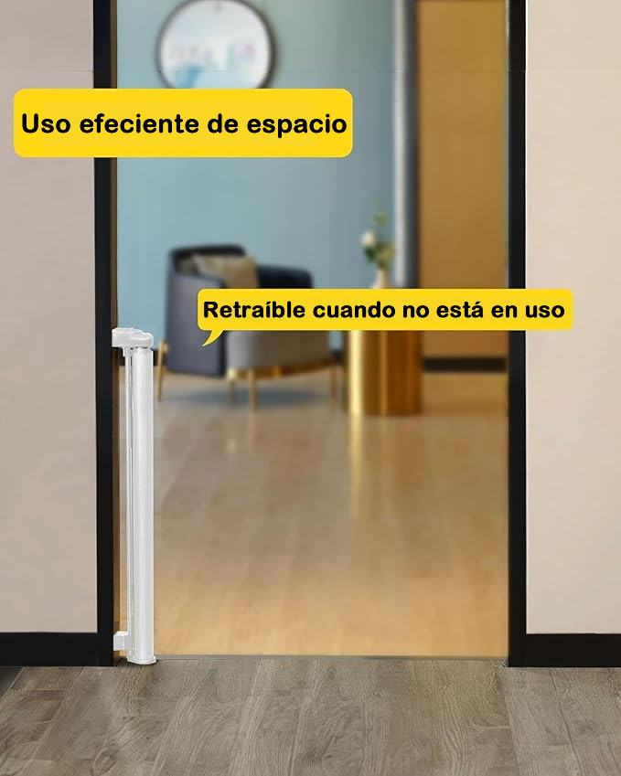 Puerta retráctil de seguridad para bebés o mascotas